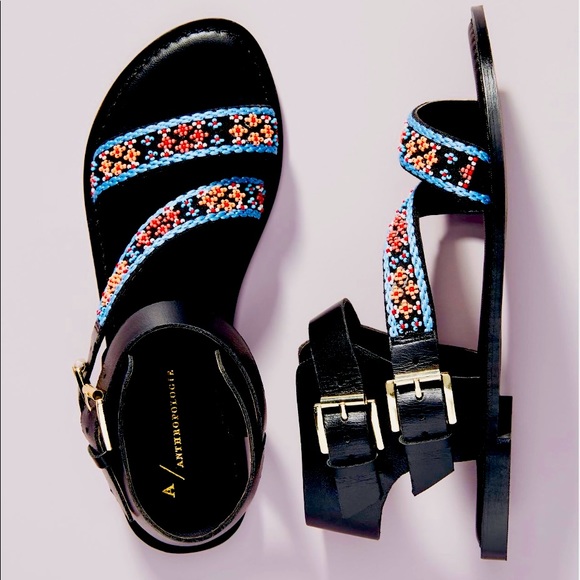 Anthropologie Shoes - Anthropologie Leigh beaded sandals.